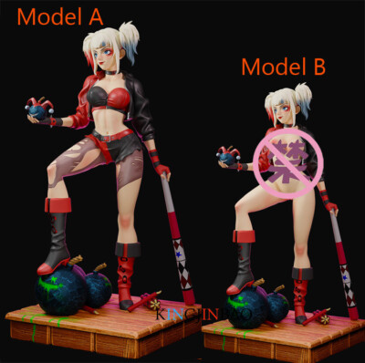 3DPrinted Unpainted 1/4 Scale Harley Quinn Unassembled White Resin GK Toy