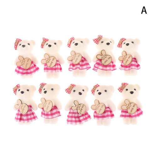 10PCS Plaid Bear Bouquet Bear Gift Packaging Wedding Gift Birthday Present - Picture 13 of 18