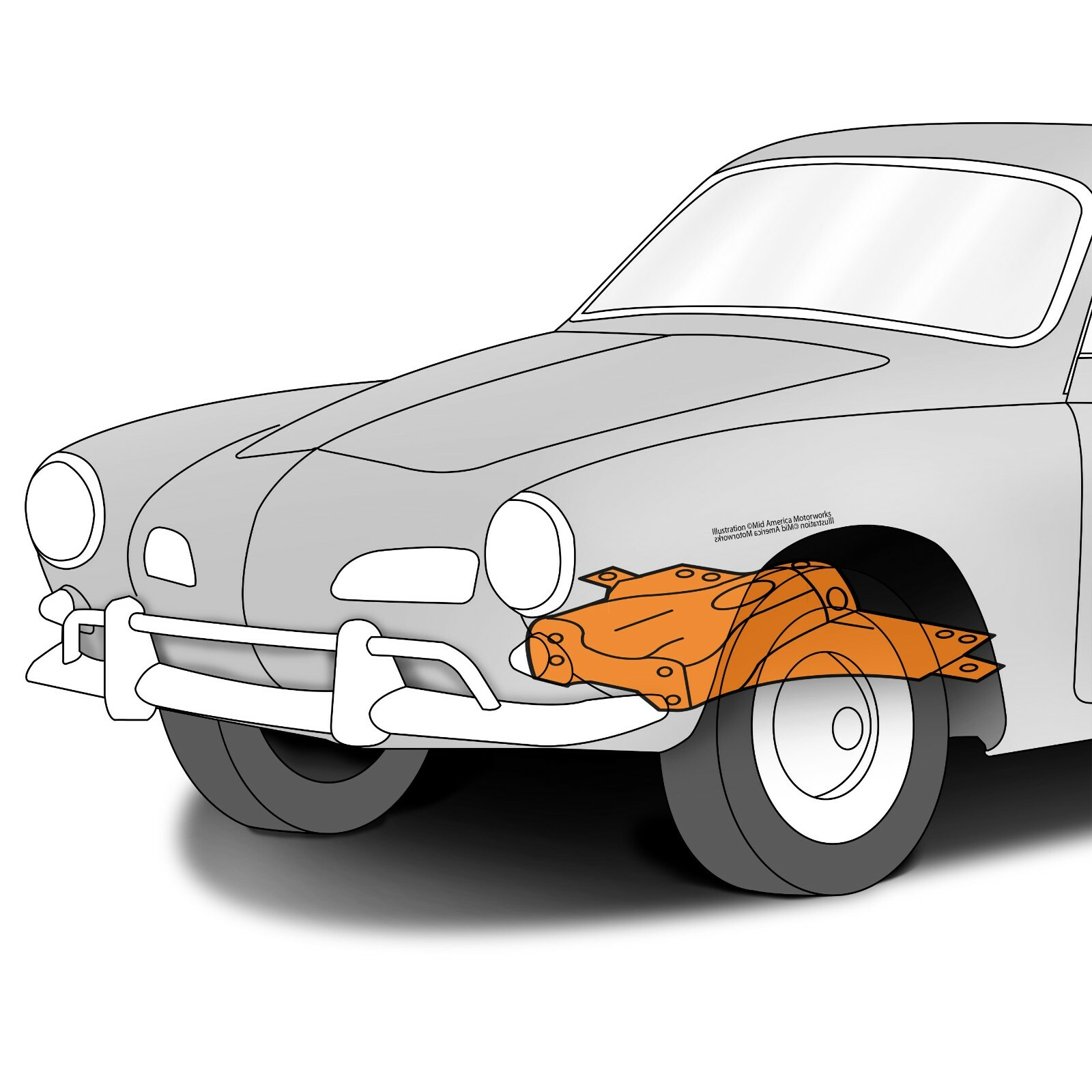 19501965 Volkswagen Ghia Beetle Complete Link Pin Front End Frame Head