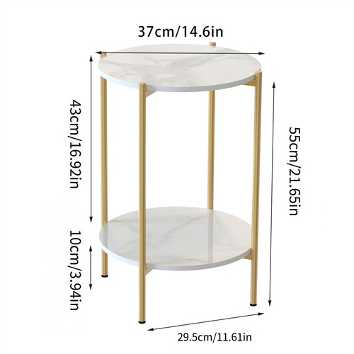Modern Nordic Marble Coffee Table Living Room Sofa Side Table Round End Table AU - Picture 6 of 12