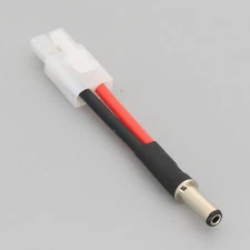 Male DC 5.5 x 2.1mm barrel plug to Tamiya Male Plug cable 14AWG 5CM Leads