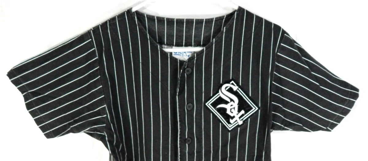 Vintage Rare Chalk Line Chicago White Sox Jersey Boys Size 18-20 Black  Pinstripe