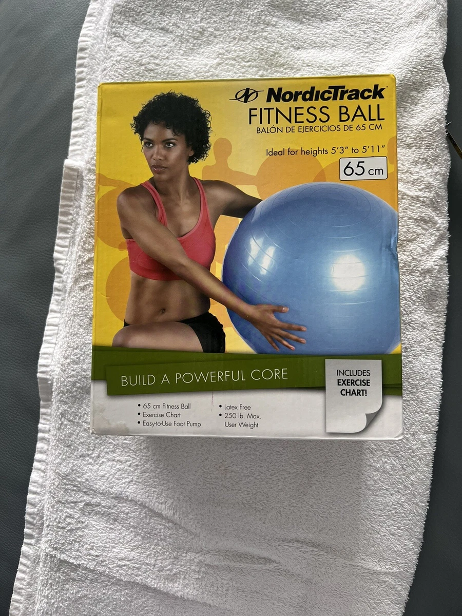 NordicTrack Fitness Ball 65cm Ideal for heights 5'3 to 5'11 - Brand New