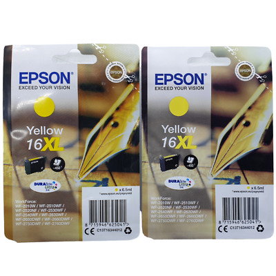Epson 16XL Tintenpatrone Gelb x2 Original Original C13T16344010 Pen Workforce