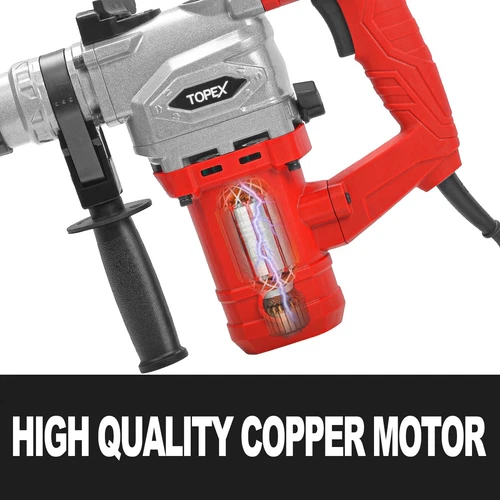 TOPEX 1010W SDS+ Rotary Hammer Drill Demolition Jack Hammer Kit w/ Chisels Drill - Picture 3 of 12