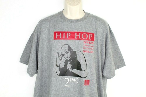 T-shirt uomo 2Pac taglia 2XL rap hip hop fuorilegge grigio erica tupac - Foto 2 di 6
