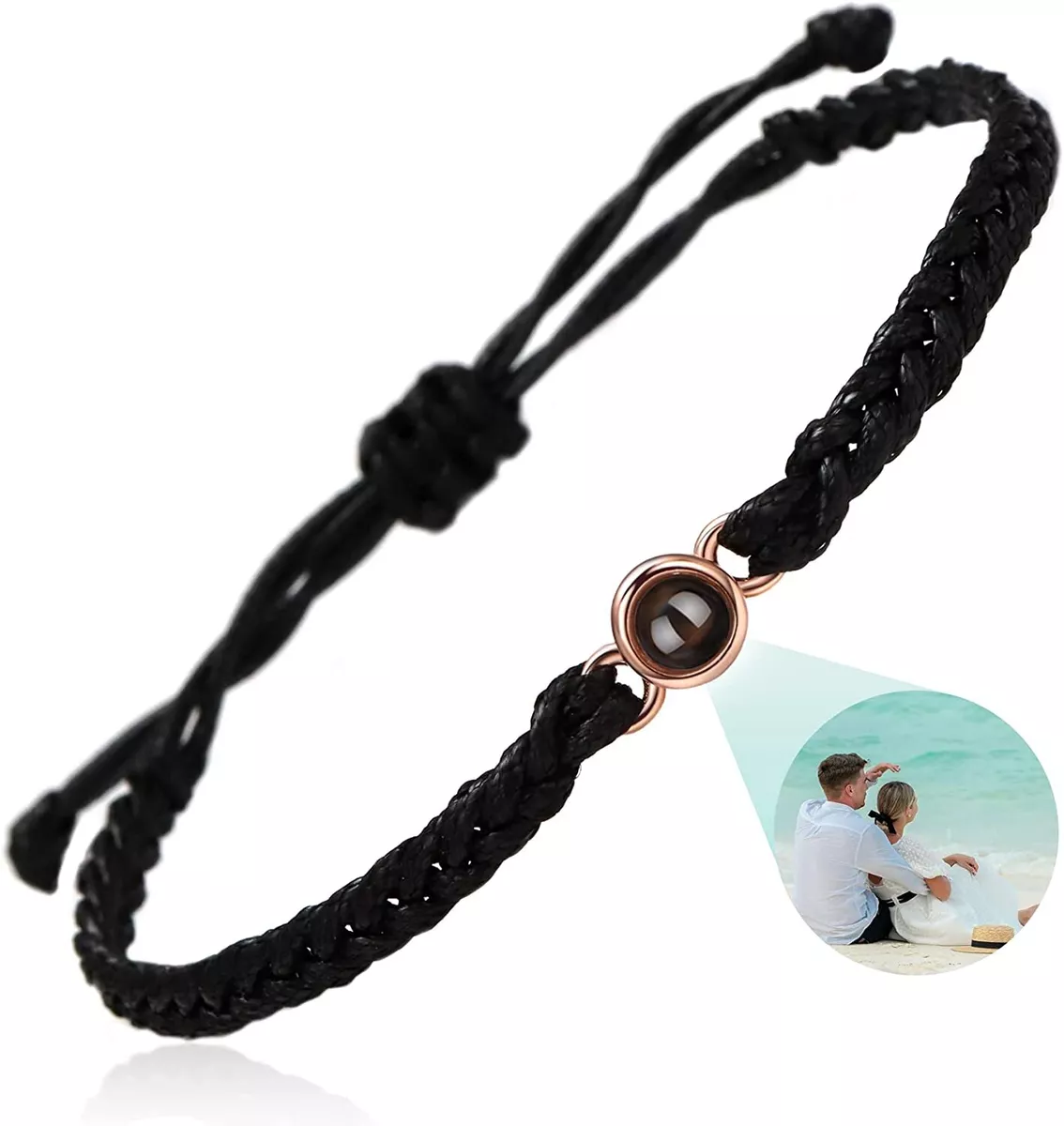 Personalized Heart Photo Projection Bracelet Colorful Braided Rope - P –  MEMOJEWELS