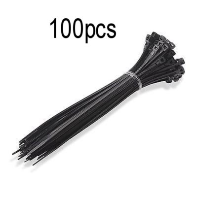 100 Nylon Kunststoff Kabelbinder Zip Tie Lock Wraps 100mm x2,5mm schwarz weiß/