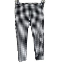Talbots Womens Size 8 Chatham Ankle Pants Black and White Gingham Cropped