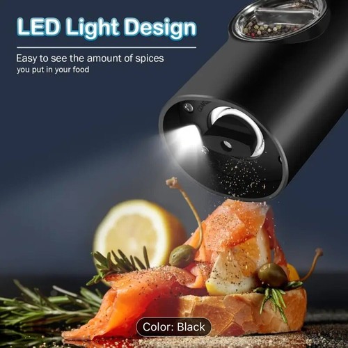 Electric Salt and Pepper Grinder Set Adjustable Coarseness UK Rechargeable - Picture 4 of 23