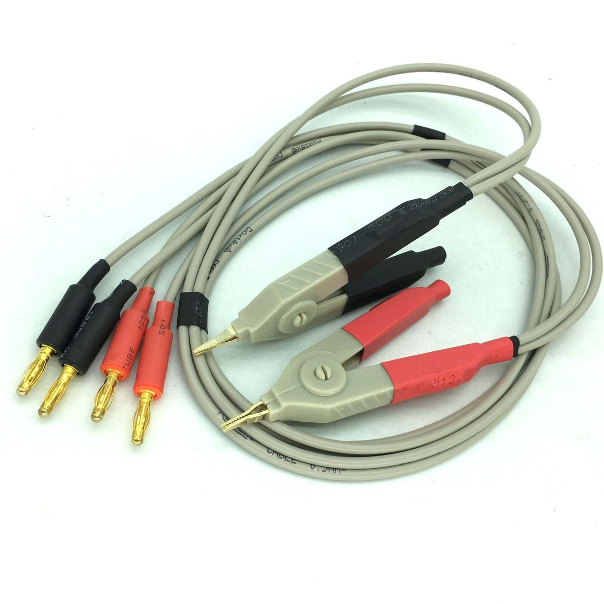 Set Kelvin Clip for LCR Meter with 4 Banana plug Test Wires 2