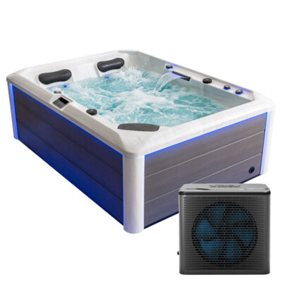 Whirlpool Swim Spa Outdoorpool AWT IN-704 mit Wärmepumpe Sterling Silver 220x160