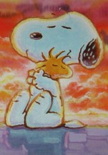 Biglietto per appunti INUTILIZZATO, Peanuts Snoopy che abbraccia Woodstock, 6 1/4"