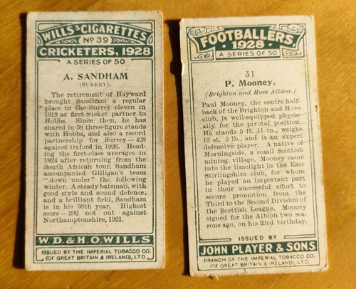 Will's Cigarette Cards Cricketers & JPS John Player Footballer Cards FREEPOST UK - Picture 3 of 5