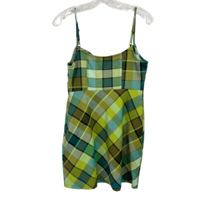 urban outfitters green plaid dress Urban Outfitters Y-Neck Plaid Mini Dress – Change Things Up