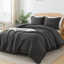 Full Size Comforter Set Dark Grey, 3 Pieces Boho Full 79"x90" 06 - Dark Grey