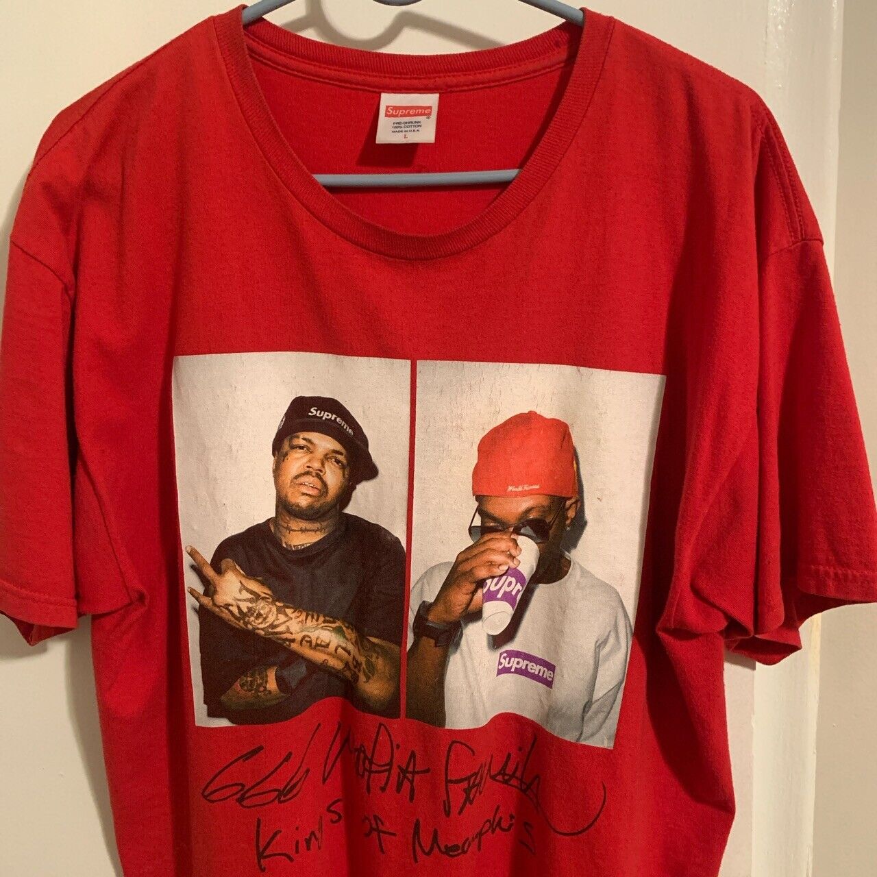 supreme three 6 mafia shirt red *RARE* - image 1