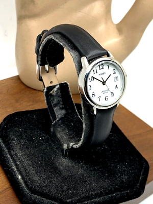 Timex Women\'s Watch T2H331 Indiglo Quartz Black Leather Band Petite Date… Timex Women main image 2