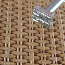 Double Hourglass Basket Weave Leather Stamp, Stainless Steel Leather Tool