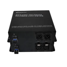 2 Ch Dynamic Microphones to Fiber Optic Converter over 20 Km SMF or 500M MMF