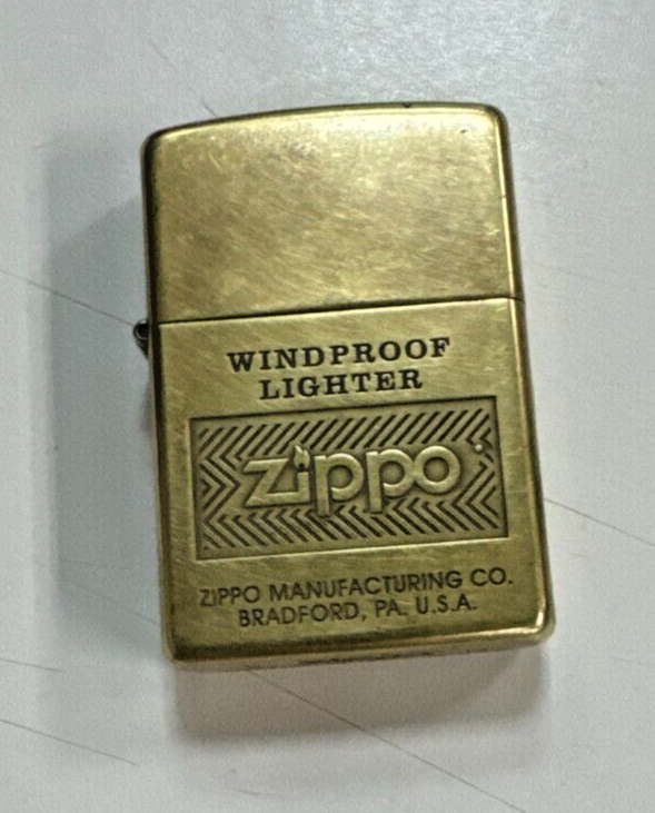 Zippo High Polished Brass Windproof Lighter With Logo, 28145, New