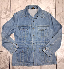 Vintage 70s Lee Riders Denim Jacket Men Size Large Union Made in USA Sanforized