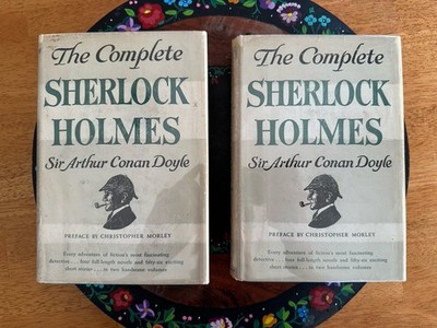The Complete Sherlock Holmes 2 Volumes Books 1956 Sir Arthur Conan Doyle HCDJ