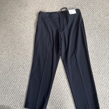 Uniqlo EZY Ankle Pants Mens XL  Navy 2-Way Stretch Classic Dress Casual