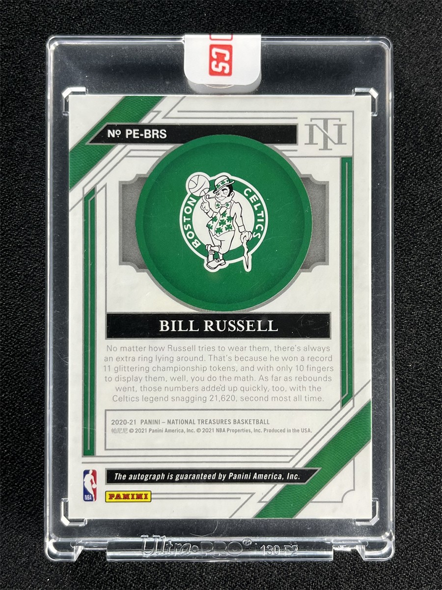 2020-21 National Treasures Bill Russell #PE-BRS Peerless Signatures Auto /25 view 2