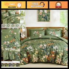 Green Floral Queen Comforter Set - 7 Piece Bedding Ensemble for Cozy Bedroom