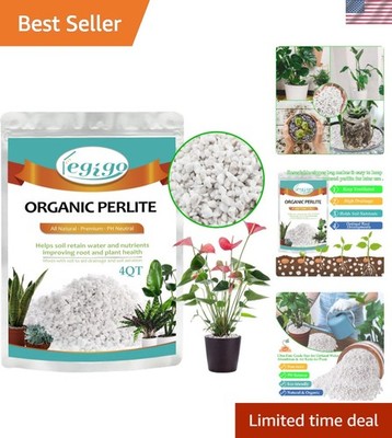 4 Quarts Coarse Organic Perlite - Perfect for Indoor Gardening & Soil Aeration