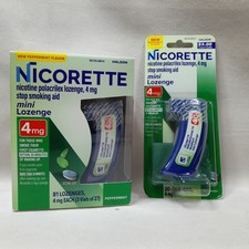 New Nicorette Mini Lozenges Peppermint 4mg - 81 Ct Exp 01/27  20 Ct Bonus Pack