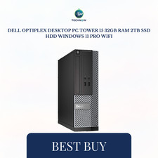 Dell OptiPlex Desktop PC Tower i5 32GB RAM 2TB SSD HDD Windows 11 Pro WiFi