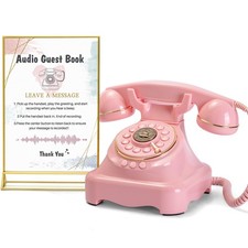 FiayaCom Audio Guest Book Wedding Phone with One-Touch Playback and Adjustabl...