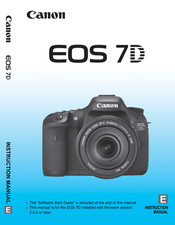 Canon EOS 7D Camera User Owner Instruction Manual