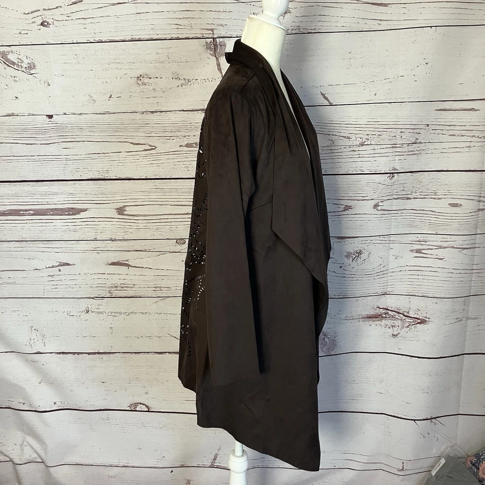 Soft Surroundings Jacket Womens Size Small Burnt Hickory Robin Suede Boho - Image 4 of 4