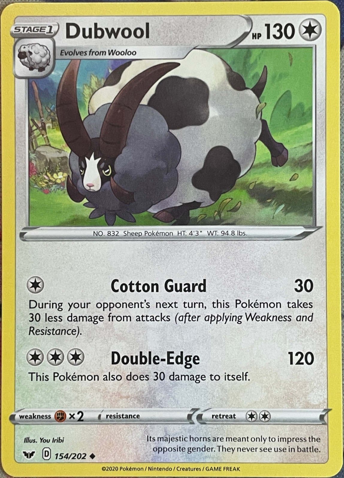 Dubwool - 154/202 - Sword & Shield Base Pokemon 2020