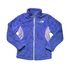The North Face Fleece Jacket Girls Medium Purple Blue Full Zip Cozy