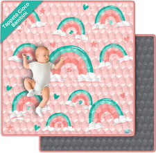 Tappeto Gioco Bambini Pieghevole 127X127 Cm Playmat Morbido Tummy Time Antiscivo