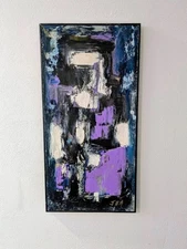 Vintage Original Abstract Painting: Signed J. Hill