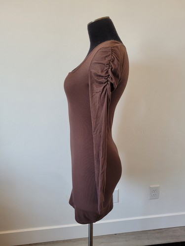 Ultra Flirt Ribbed Bodycon Dress Square Neck Purple Brown Casual Soft Girl Small - Picture 3 of 10