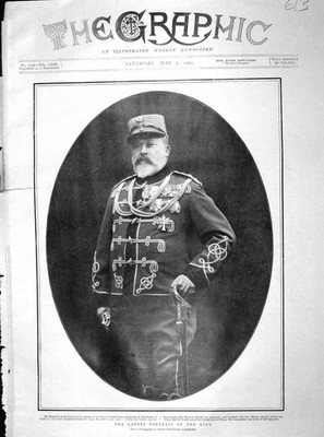 Alter antiker Druck 1904 Portrait König Königlich Dänisch Husaren Regiment Garde 20.