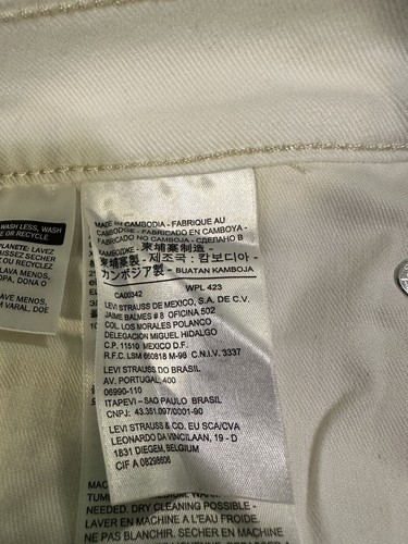 Levi's Strauss 569 pantaloncino uomo taglia 38 bianco denim largo dritto jorts ampio - Foto 9 di 15