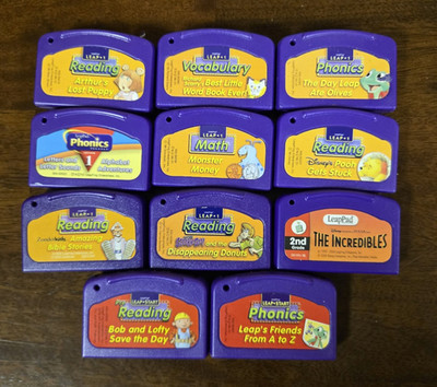 Leap Frog Leap Pad Leap One Leap Start  Learning K-2nd Game Cartridges Lot Of 11