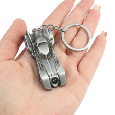 Batmobile Keychain Silver Metal Car Superhero Key Ring Key Holder Gift