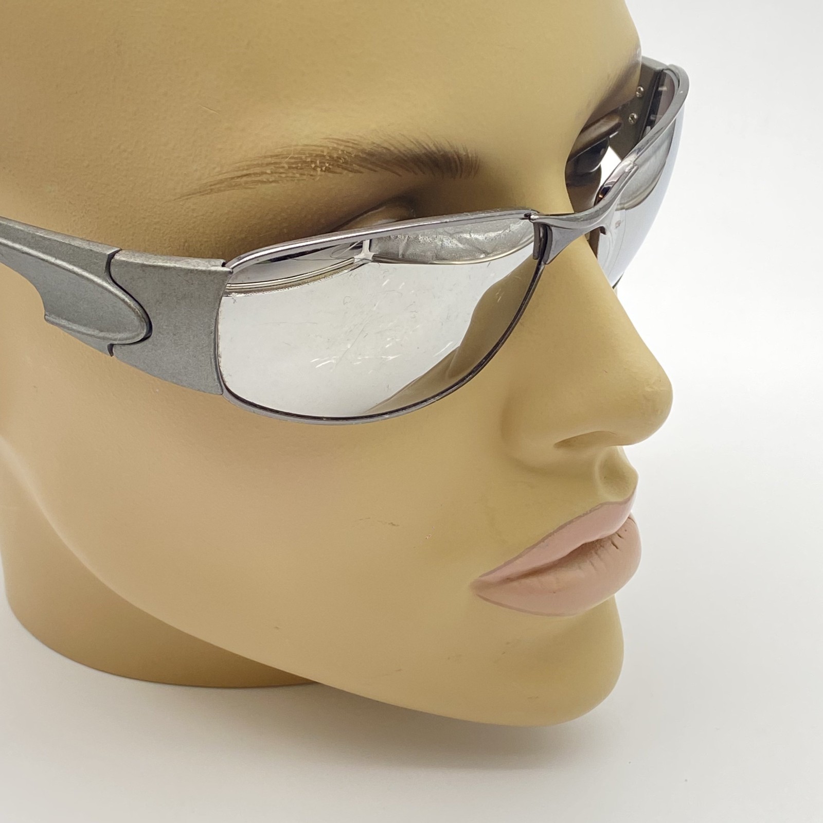 SUNGLASSES A10218 VINTAGE 90 ITALY SPORT WRAP AROUND SILVER UV PROTECTION oakley