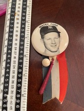 Vintage 1950s New York Yankees Whitey Ford Baseball Pin Pinback Button 2 1/4
