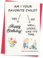 Funny Mom Birthday Card, Happy Birthday Card Gifts for Mom from Son Daughter, Bi