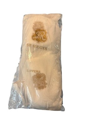 St. Regis White Hotel Slippers With Gold Logo Design Slip On New Package