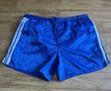ADIDAS 80'S VINTAGE SHINY RUNNING,SPRINTER NYLON SHORTS,RETRO,D7,SIZE S-M